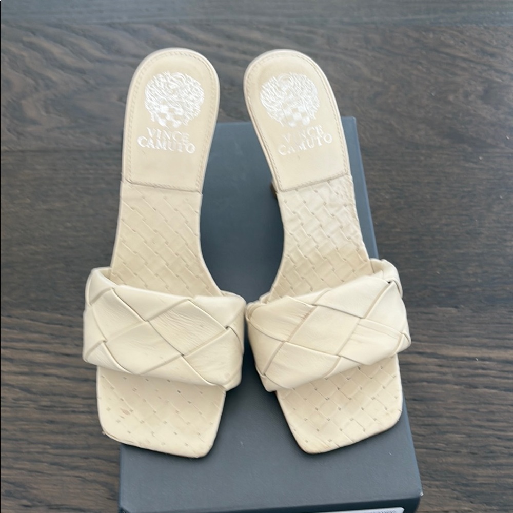 Vince Camuto Cream Strappy Sandals